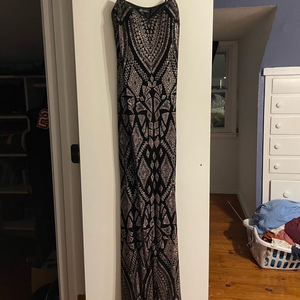 Strapless Black and Gold Prom/Winter Formal/Homecoming/Winter Sports Dress